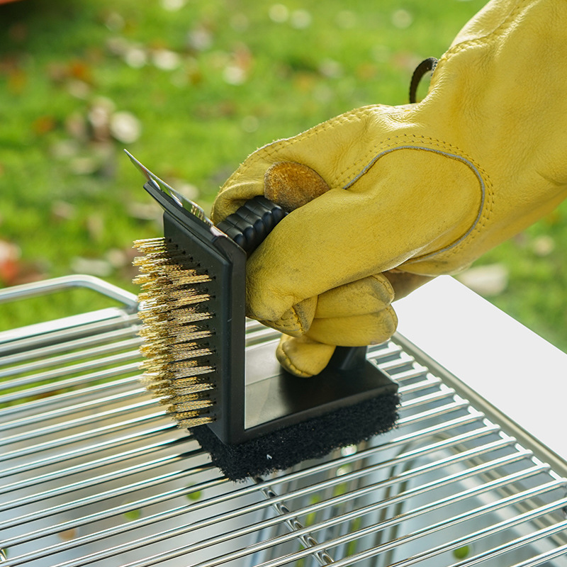 洛摩鼎清洁刷清洁用具三合一 户外庭院烧烤炉烧烤架清洗配件工具