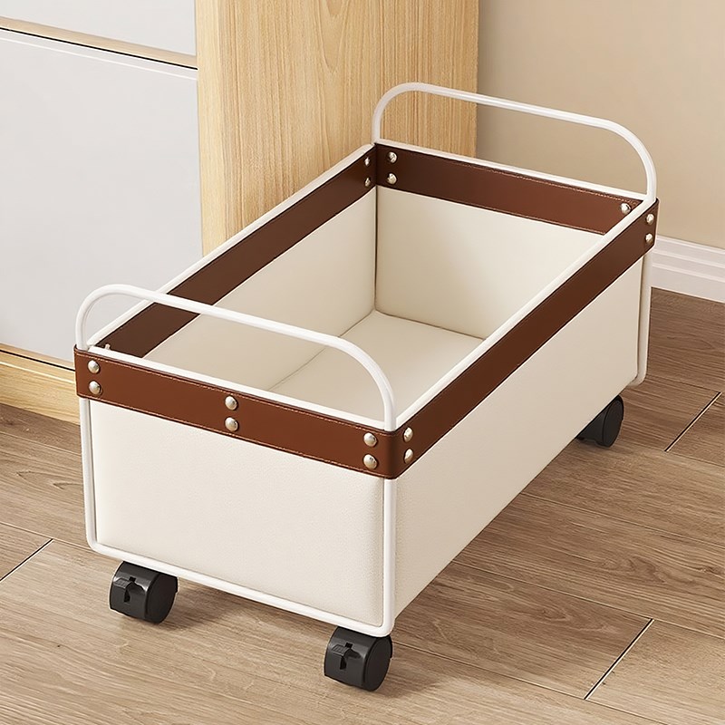 书包收纳层架零食收纳箱带轮小推车置物架带轮书本收纳神器桌下书