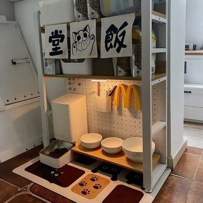 猫砂盆上方置物架猫咪食堂展示架宠物用品收纳架猫狗零食储物架子