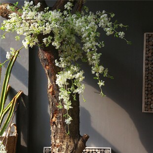 假花雪柳飘落的雪美式田园塑料人造花插花装饰客厅软装摄影道具假