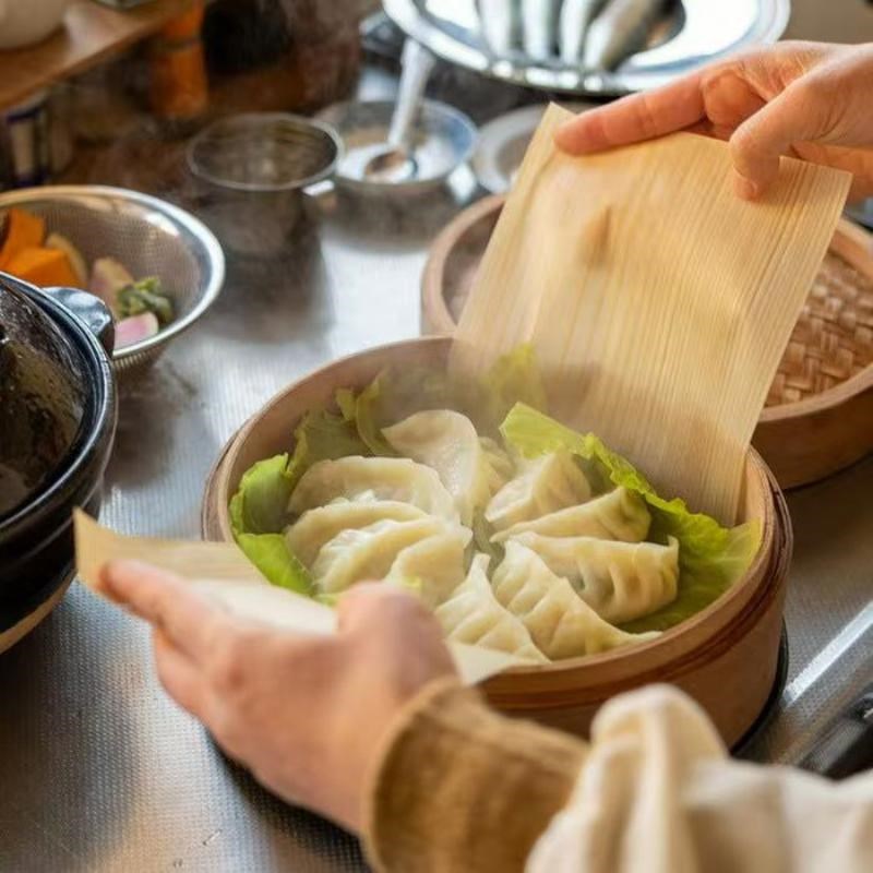 天然料理选物日本制赤松木保鲜片多用途生鲜包装纸蒸片松木薄片
