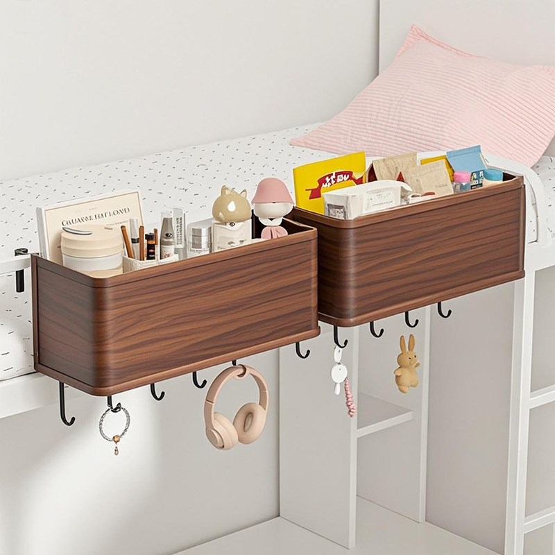 床头收纳挂篮宿舍上铺收纳神器寝室床边收纳层架零食储物筐耳机挂