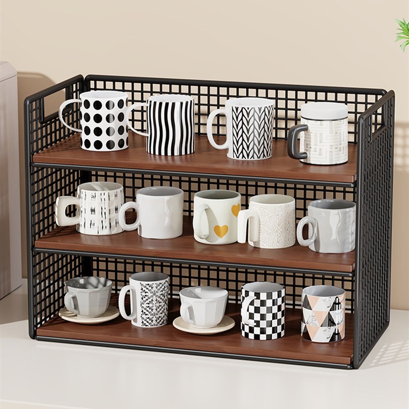 桌面杯架水杯收纳置物架餐边柜咖啡杯马克杯整理架多功能储物架子