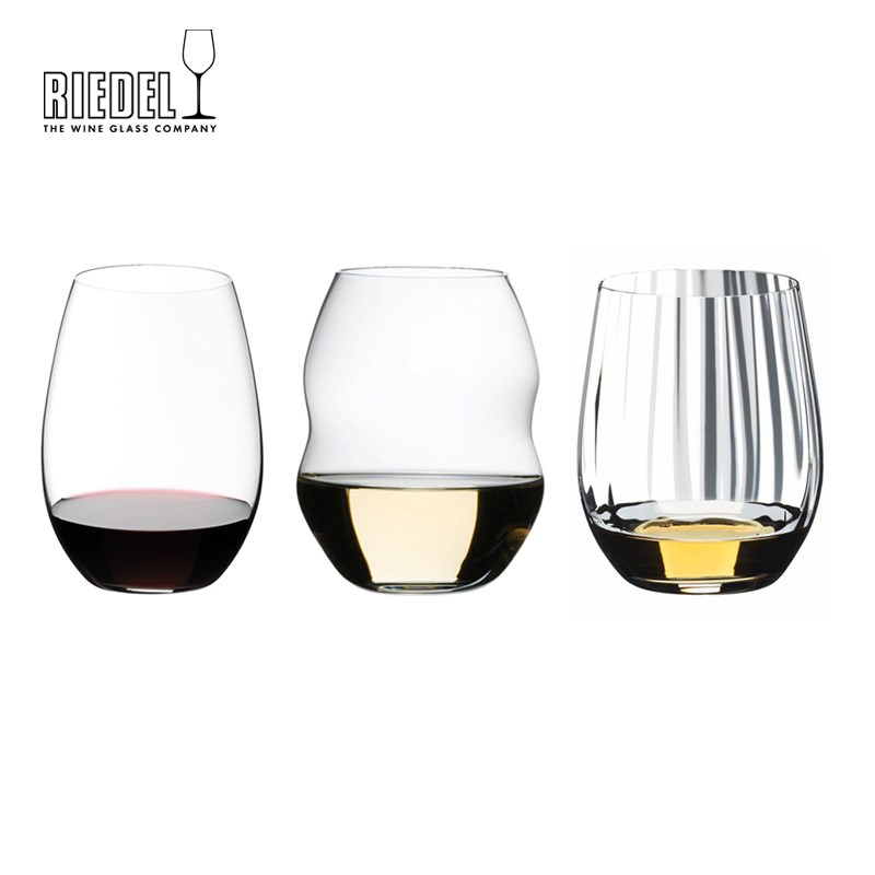 RIEDEL力多 进口O系列O型纯净水晶平底红白葡萄酒杯水杯 4支套装