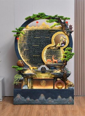 开业假山喷泉室内客厅落地摆件B风水轮水幕墙流水屏风送礼景观