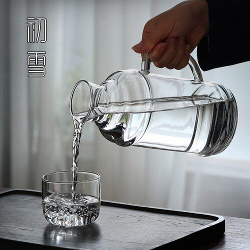 透明玻璃壶大f容量冷水杯复古冷水壶大号2L耐高温凉水壶高颜值水
