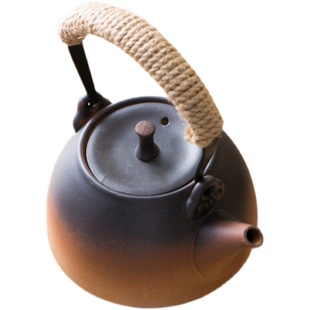 围炉煮茶陶壶烧水壶电陶炉煮茶器明火木炭炉N家用户外侧把壶提梁