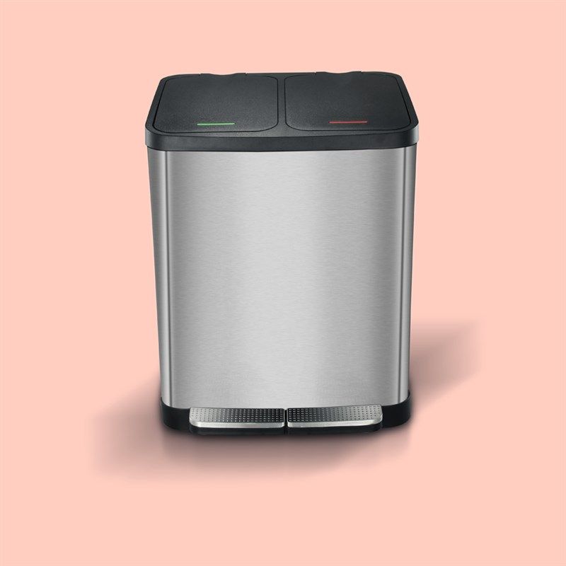 不锈钢脚踏垃圾桶带盖脚踩商v务包邮静音防臭免手动收纳2分3分类