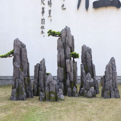 庭院石头造景f中式假山造型摆件酒店餐厅装饰玻璃钢空心仿真灵璧