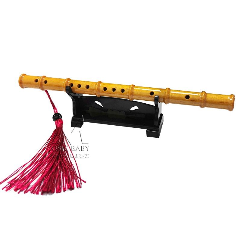 迷你竹笛箫模型摆件木制工艺品中国传统民族乐器T礼物竹笛相框礼