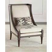 比利时法式 乡村实木铆钉布艺单人位沙发椅洽谈椅老虎椅样板房家具