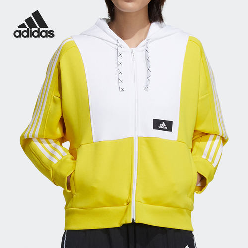 Adidas/阿迪达斯正品当季新款女子连帽休闲运动夹克 GP0690