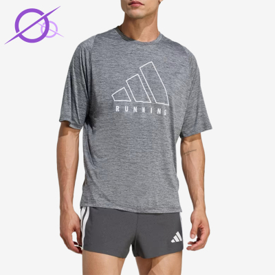 Adidas/阿迪达斯正品Climacool圆领男灰色跑步经典速干T恤JY7422