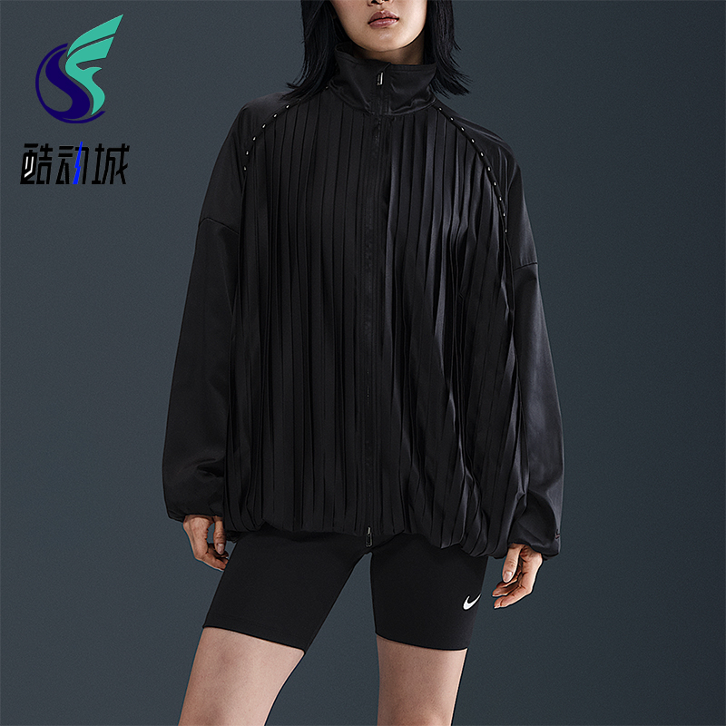 Nike/耐克正品Sportswear女士针织褶裥运动宽松外套HJ0518-010