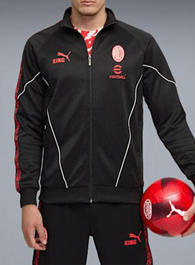 Puma/彪马正品AC米兰男士复古拉链足球运动立领外套782607-04