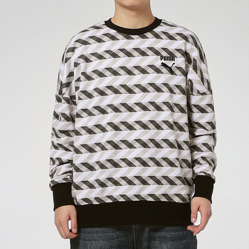 Puma/彪马正品春季新款男子圆领运动休闲卫衣套头衫 531488-01