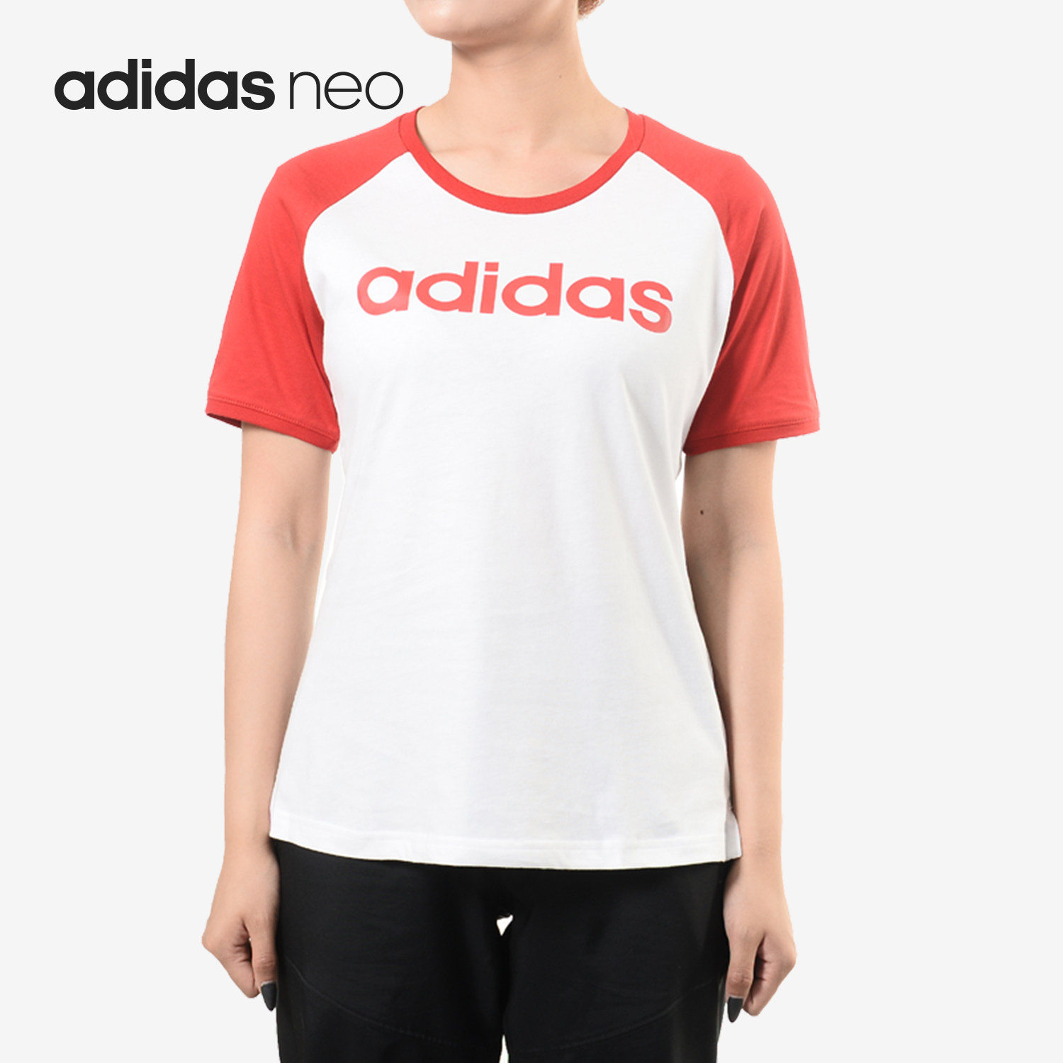 Adidas/阿迪达斯正品 NEO 女子透气运动休闲短袖T恤 DW7948