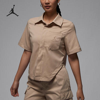 Nike/耐克正品JORDAN女士运动潮流翻领美式短袖FN5767-244