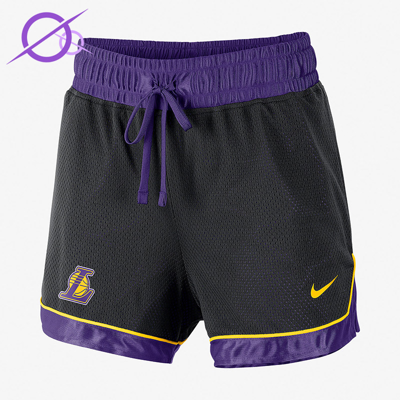 Nike/耐克正品NBA新款女黑紫色球类运动篮球短裤AV0211-010