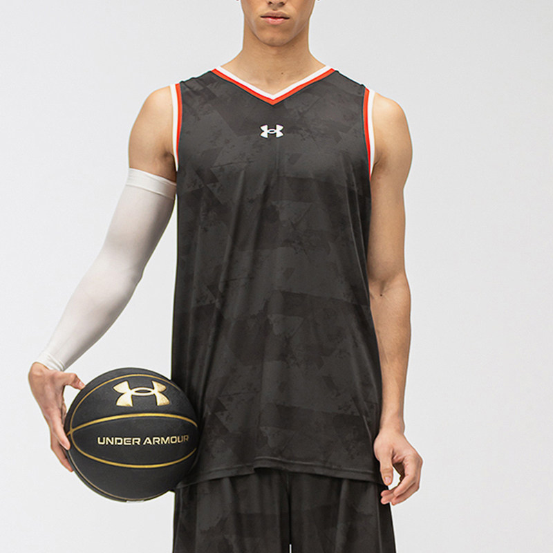 UA/安德玛正品运动男士V领篮球复古轻盈休闲比赛背心21500108-001