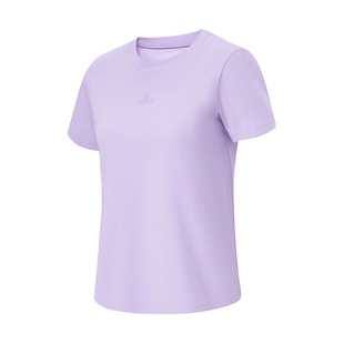 李宁正品2025新款女子纯色圆领舒适透气健身运动短袖ATSU490-7