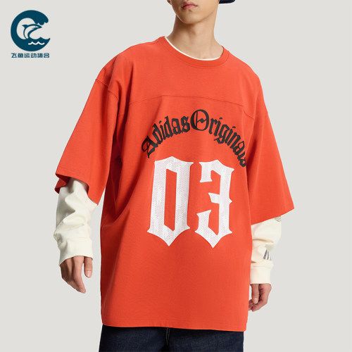 Adidas/阿迪达斯正品三叶草男士亲肤宽松个性时尚印花T恤KR0407