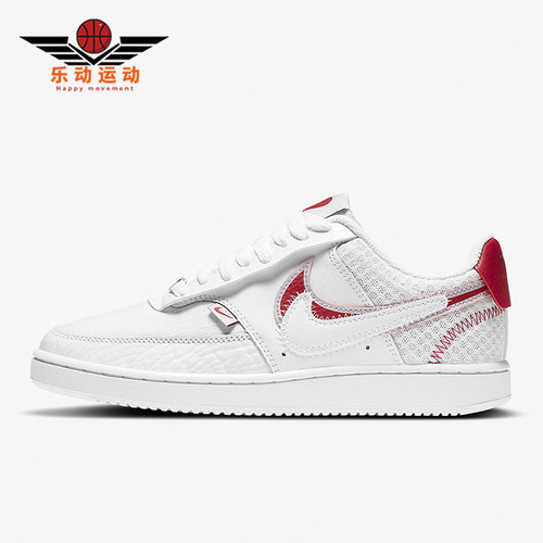 Nike/耐克正品CourtVision1双钩新款女经典白红色板鞋CI7827-100