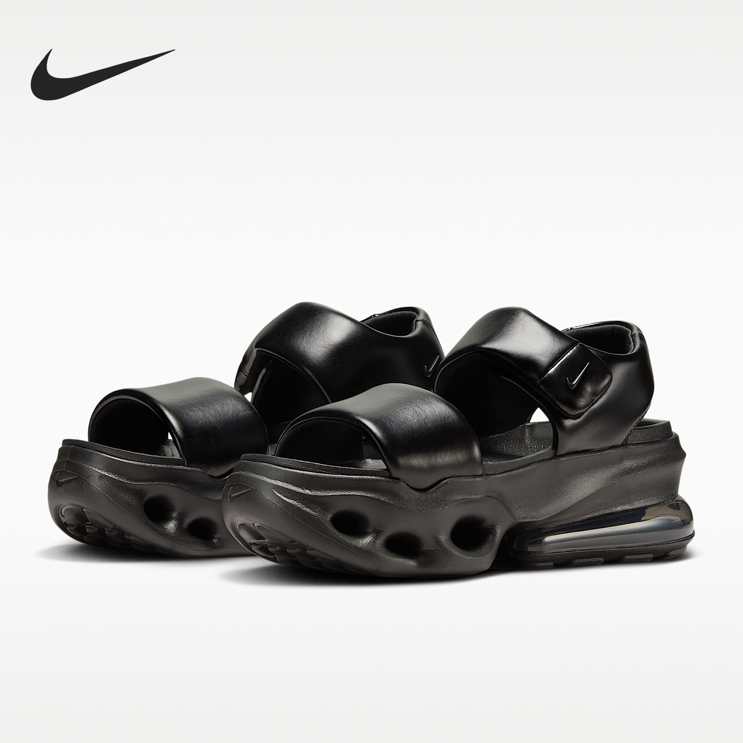 Nike/耐克正品AirMaxHalo新款女黑炭灰色出街凉鞋IO1959-012
