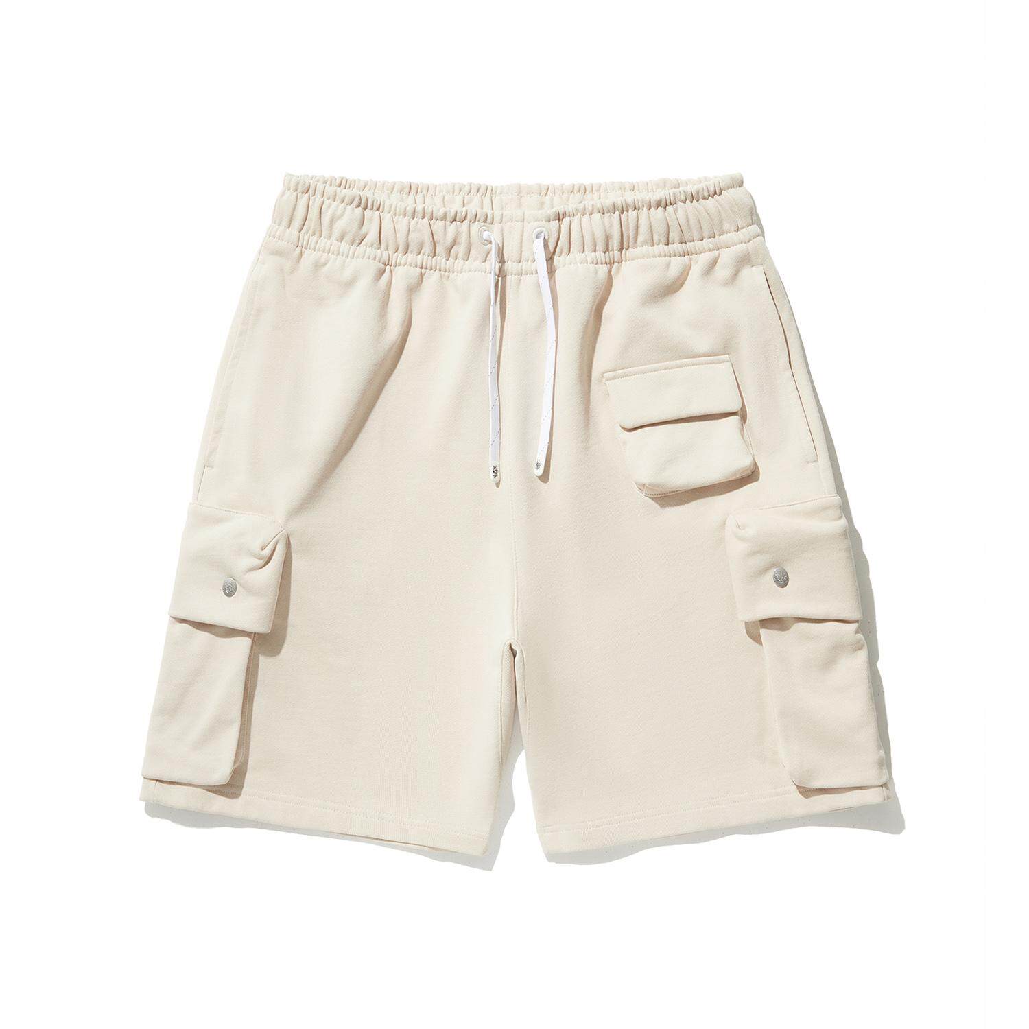 李宁正品夏季新款男子反光毛圈宽松多口袋运动休闲短裤AKSU155