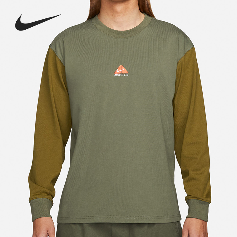 Nike/耐克正品男士常规圆领套头拼色休闲长袖T恤DO9682-222