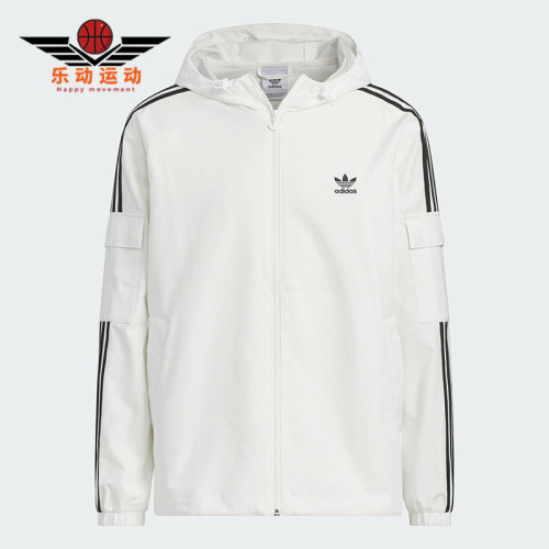 Adidas/阿迪达斯正品三叶草男女同款休闲三条纹梭织外套KB1944