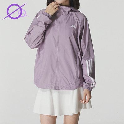 Adidas/阿迪达斯正品HYGLM WINDB女士长袖梭织经典夹克外套JX7382