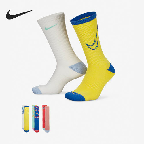 Nike/耐克正品新款男女透气休闲跑步运动袜三双装FB3290-901