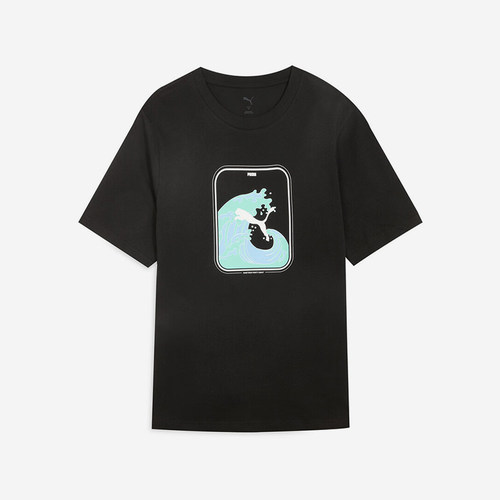 Puma/彪马正品2025夏季款男士针织图案经典休闲运动短袖676702-01