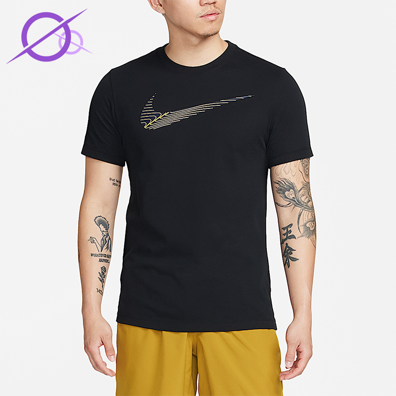 Nike/耐克正品2025男士耐穿圆领套头透气运动健身短袖FJ2465-010