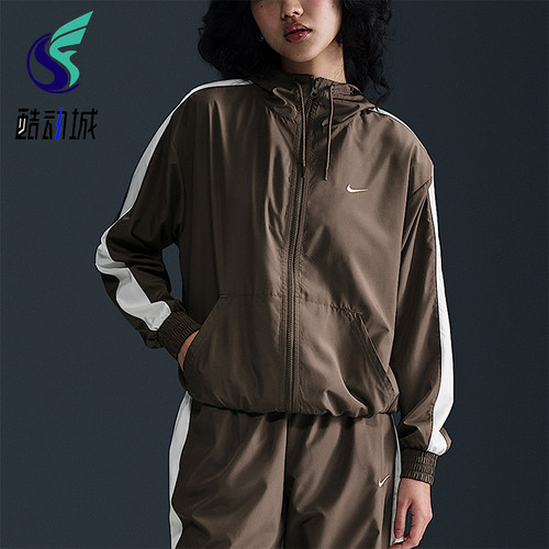 Nike/耐克正品女士运动休闲轻盈宽松舒适拉链连帽外套FV6299-004