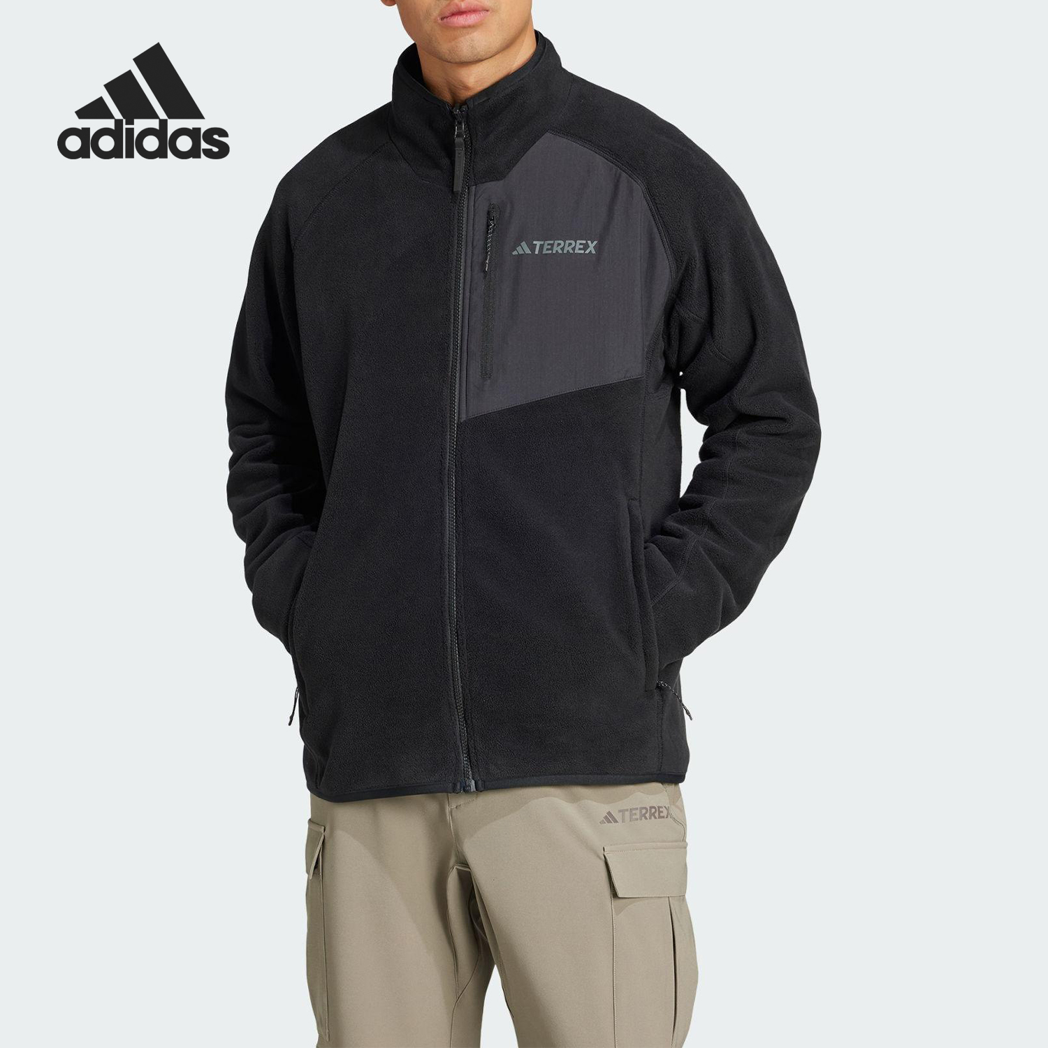 Adidas/阿迪达斯正品MT FLEECE JKT男士抓绒立领户外外套IY0088