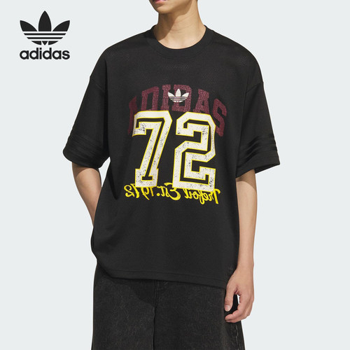 Adidas/阿迪达斯正品三叶草男女针织透气宽松休闲短袖KF0720