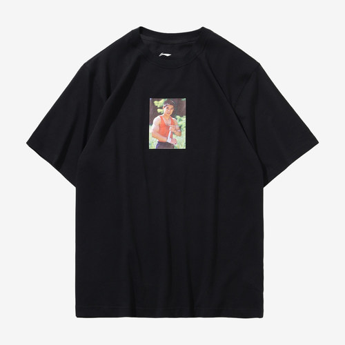 李宁官方正品Li's Photo男短袖印花圆领吸湿排汗速干T恤AHSN861-1