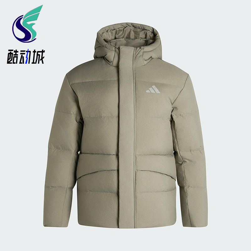 Adidas/阿迪达斯正品2025LINEAR男士运动保暖连帽羽绒服KR0937
