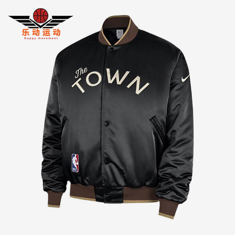 Nike/耐克正品NBA新款男黑棕色球类运动经典保暖棒球服HQ5764-010