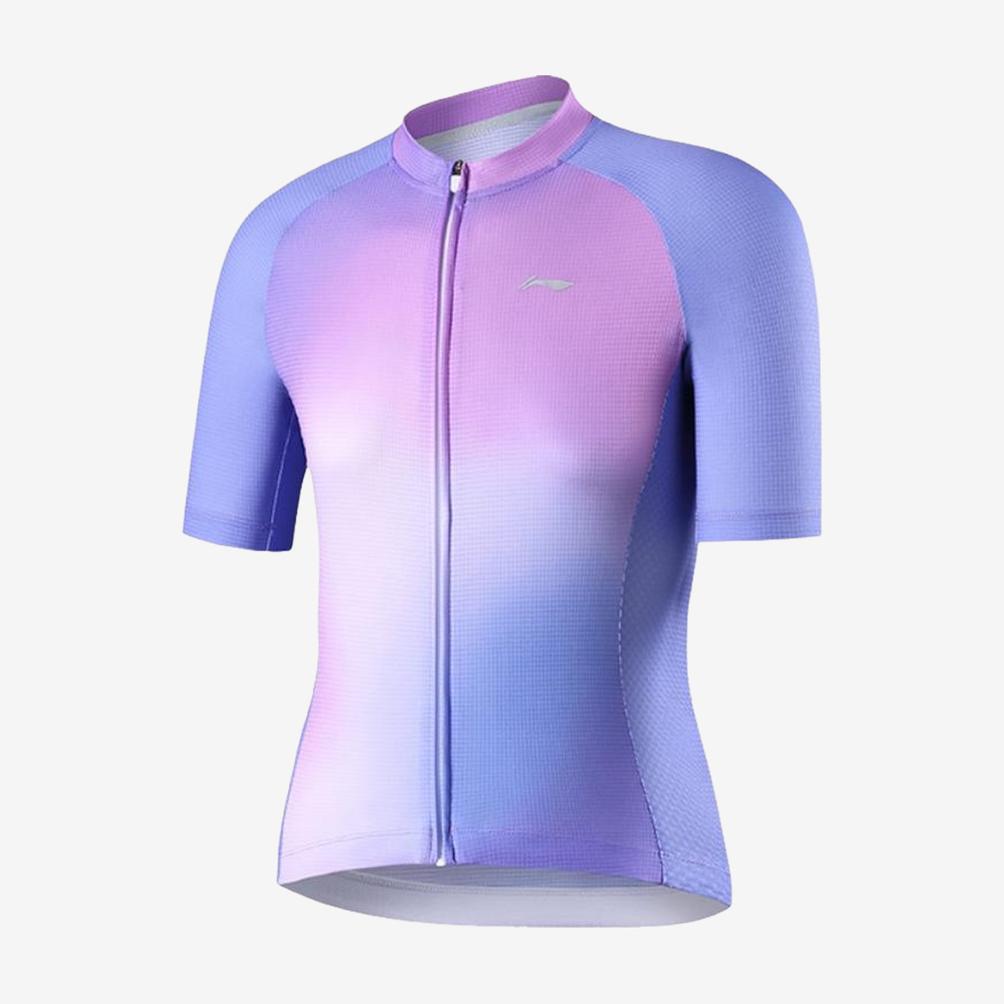 李宁正品骑行服女透气速干防晒立领拉链修身短袖T恤LCTY072-3