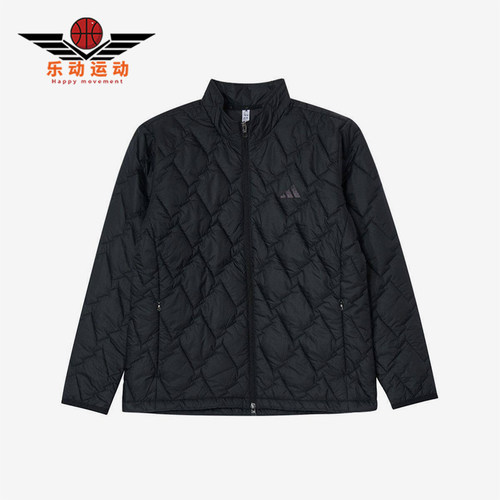 Adidas/阿迪达斯正品立领长袖棉服新款男黑色保暖棉服KD7995