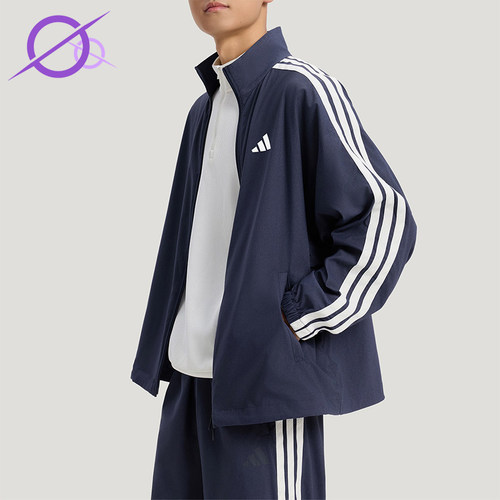 Adidas/阿迪达斯正品2026春季款男士立领经典印花休闲外套KR2547