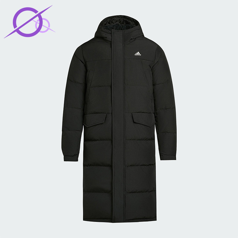 Adidas/阿迪达斯正品冬季男女连帽保暖长款运动休闲羽绒服KF6748