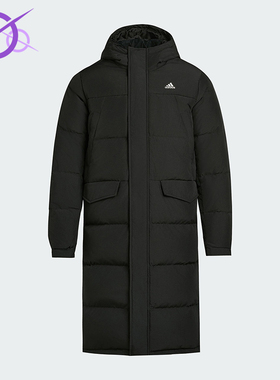 Adidas/阿迪达斯正品冬季男女连帽保暖长款运动休闲羽绒服KF6748