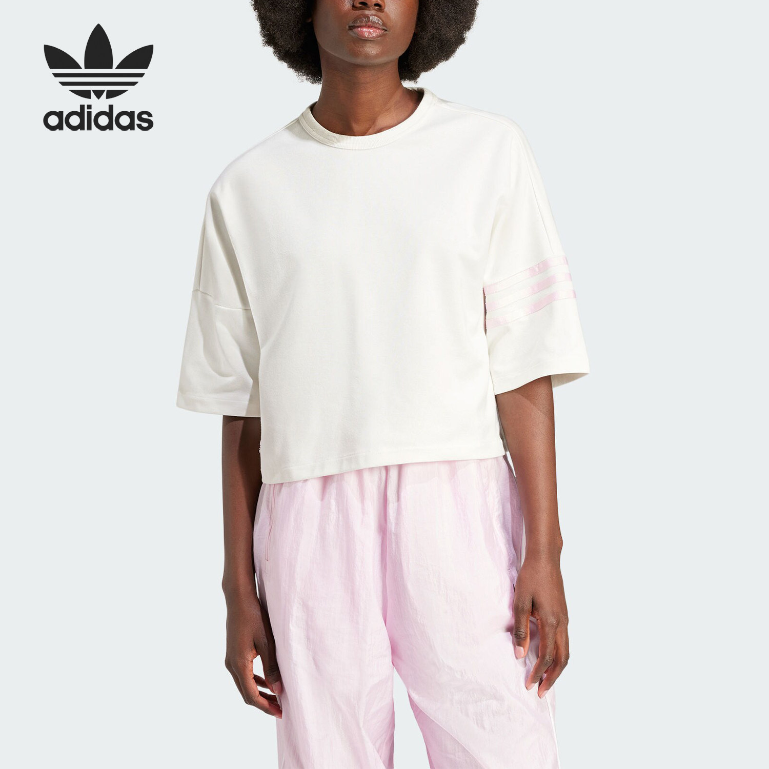 Adidas/阿迪达斯正品NEUCL TEE女士休闲圆领短袖T恤IU2500