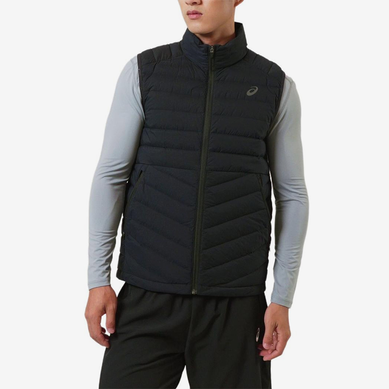 Asics/亚瑟士正品运动男士休闲保暖立领复古羽绒马甲2031E863-001