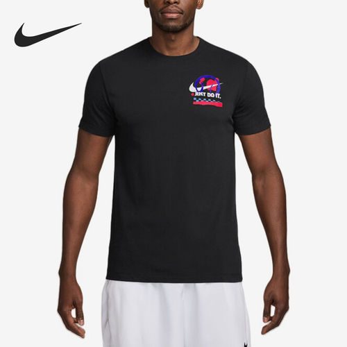 Nike耐克正品Dri-Fit网球男款舒适透气排汗套头短袖T恤FZ8111-010