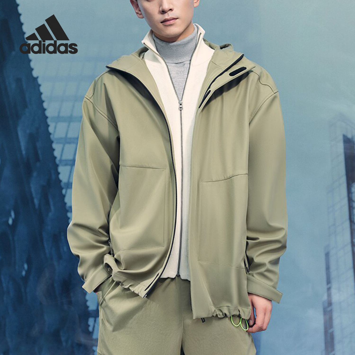Adidas/阿迪达斯正品M TRAN JKT 2男士宽松连帽外套JM9155